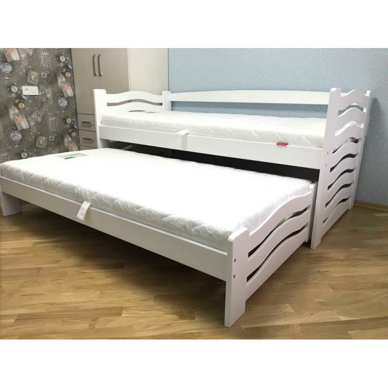 Одноярусная кровать с дополнительным выдвижным спальным местом Мальвина